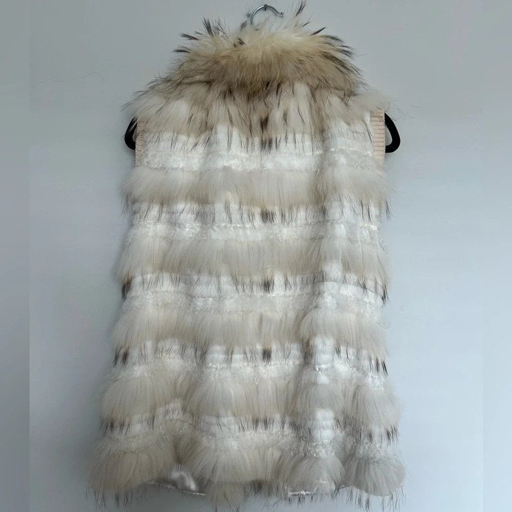 Alaska Fur Gallery 100% Fur Vest rabbit and fox Size S/M - Picture 6 of 9